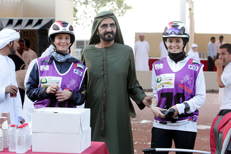 HH Sh Mohammed and endurance ladies